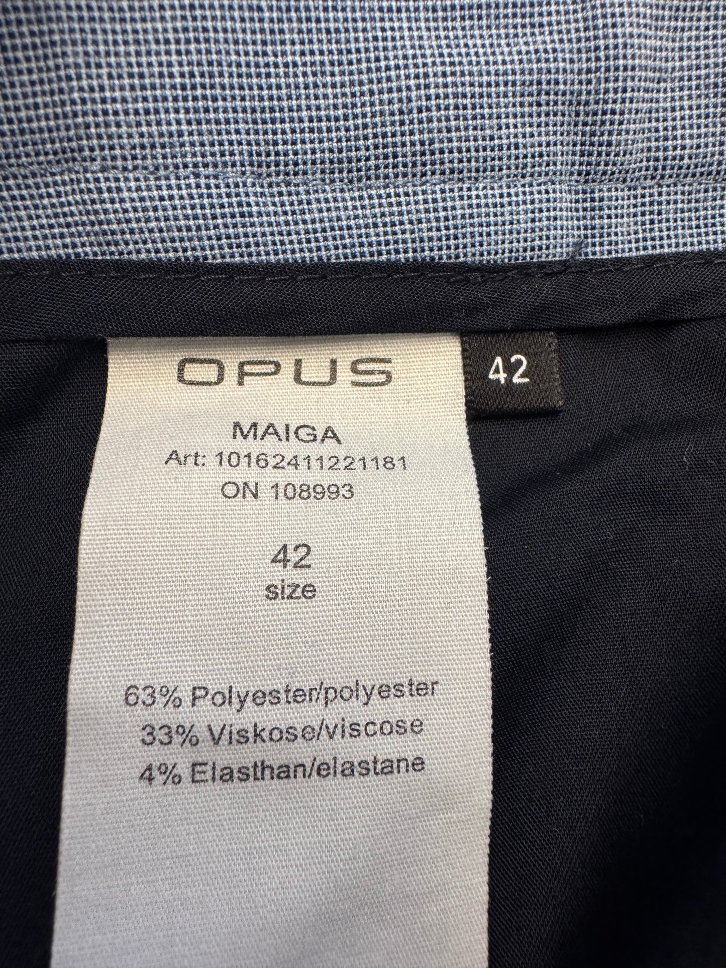 Opus Maiga Bundfaltenhose, Gr.42, blau