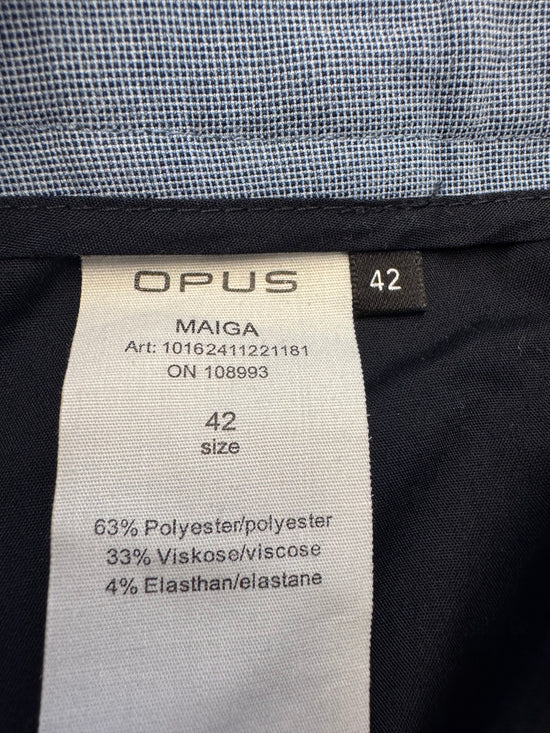 Opus Maiga Bundfaltenhose, Gr.42, blau