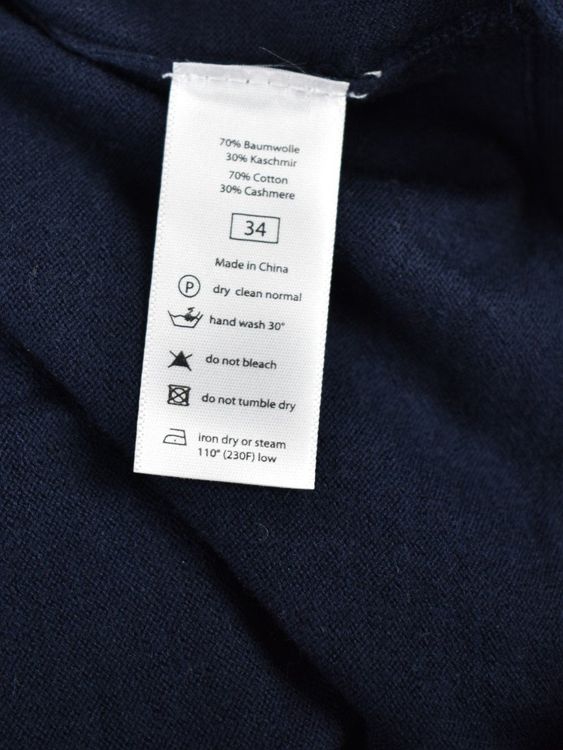 Aigner Strickshirt Gr.34, dunkelblau, Baumwolle & Kaschmir - 2ND STORY