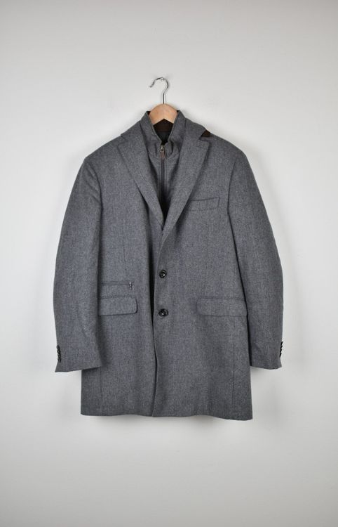 Boggi Milano Kurzmantel Gr.54, 100% Wolle, grau, wie neu - 2ND STORY
