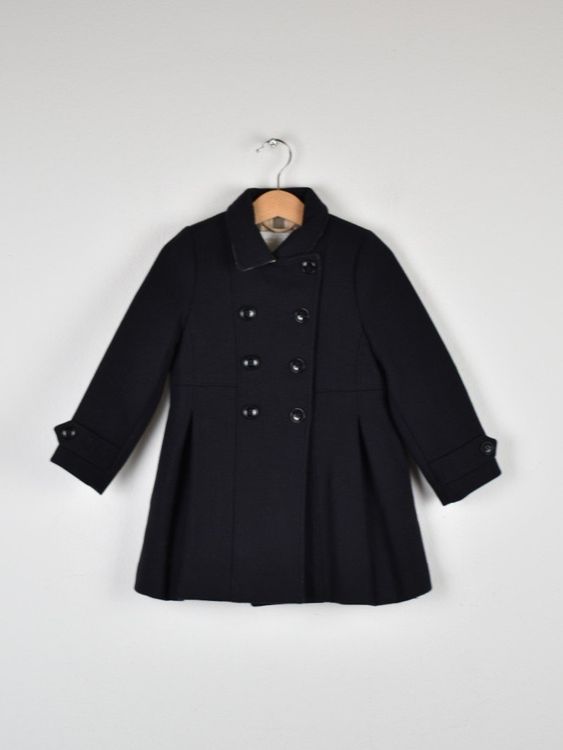 Burberry Mantel Gr.98 ( 3Jahre ), dunkelblau, 72% Wolle - 2ND STORY