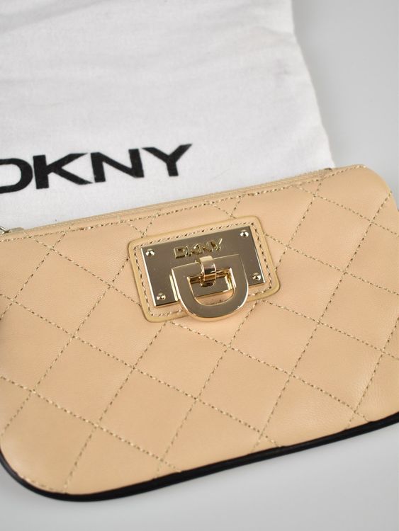 DKNY kleine Handgelenk Tasche / Clutch / Geldbörse, Leder