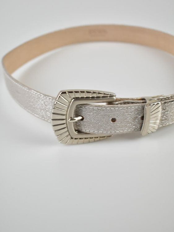 Escada Ledergürtel Silber/Glitzer Gr.70