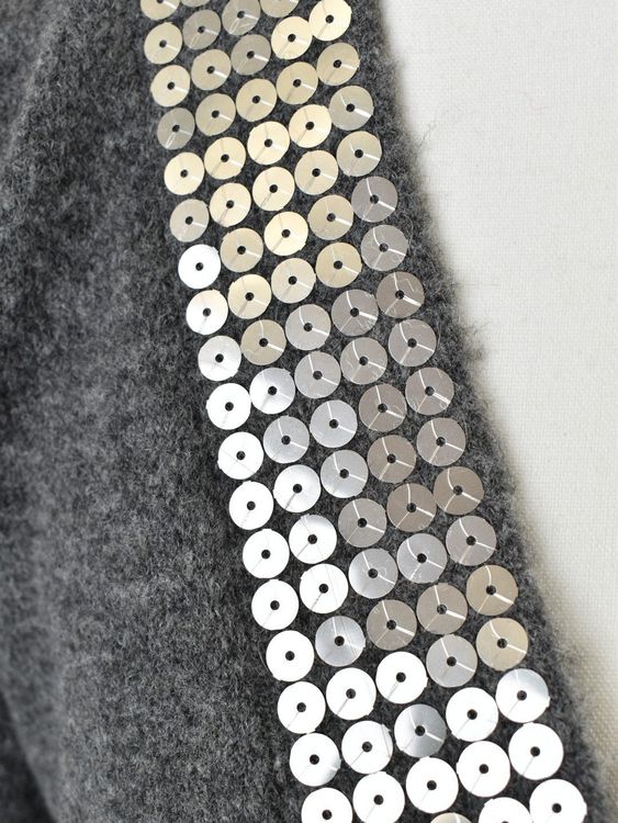 Gaudi Strickpullover mit Pailletten, grau, Gr.S-M - Pullover - 2ND STORY