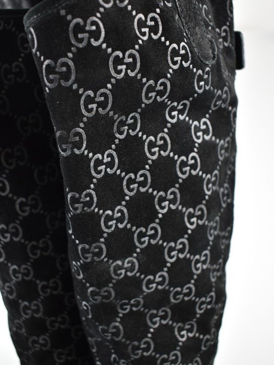 Gucci GG Black Suede Stiefel, Wildleder, Gr.38 (37.5) - 2ND STORY