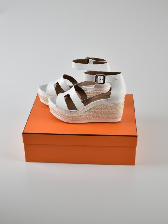Hermès Espadrille-Wedges aus Kalbsleder, Gr.40, neu