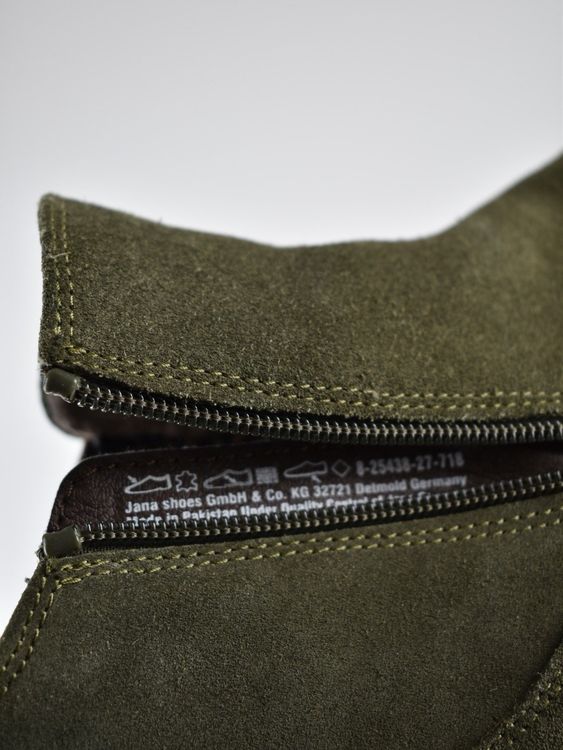Jana Boots Gr.38, Wildleder, dunkelgrün | 2ND STORY