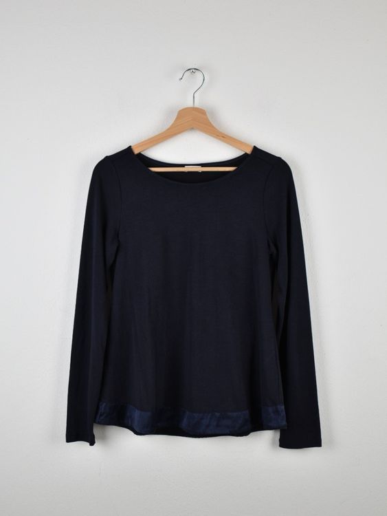 Margittes Langarmshirt Gr.38, 73% Modal, mit Seidendetails - 2ND STORY