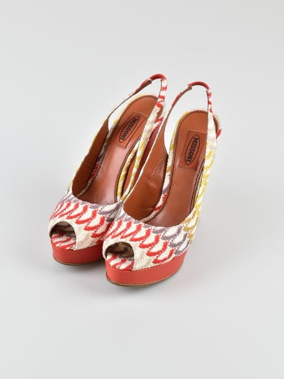 Missoni Slingback-Plateausandalen, Gr.37.5 - Pumps - 2ND STORY