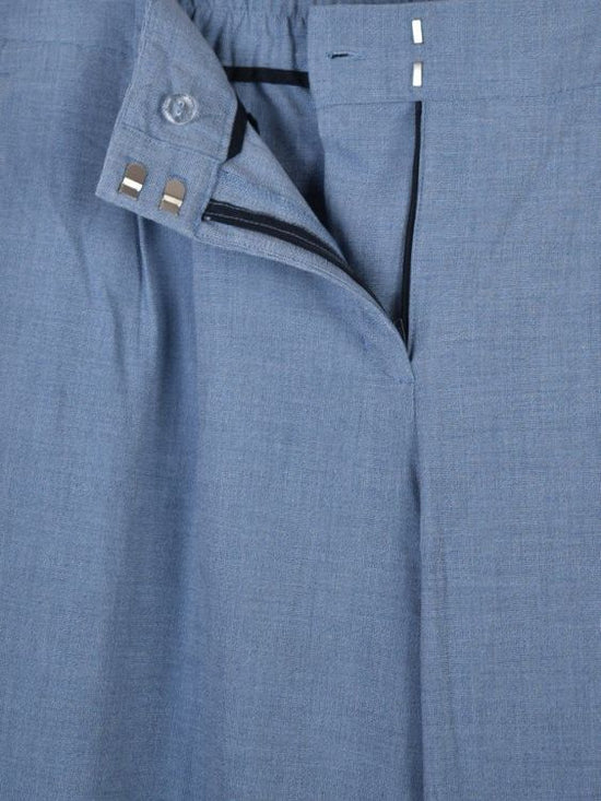 Opus Maiga Bundfaltenhose, Gr.42, blau