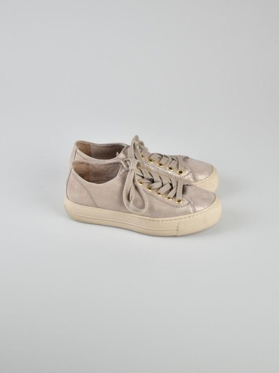 Paul Green Sneaker, Leder / Metallic Look Gr.36 (3.5) - 2ND STORY
