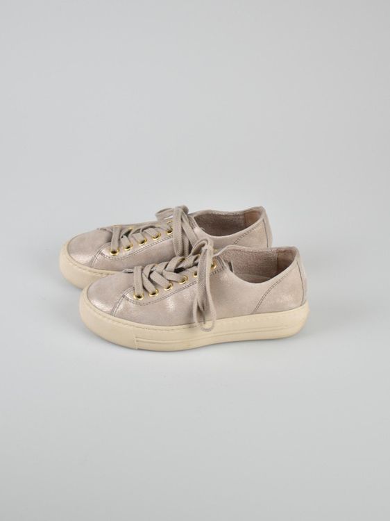 Paul Green Sneaker, Leder / Metallic Look Gr.36 (3.5) - 2ND STORY
