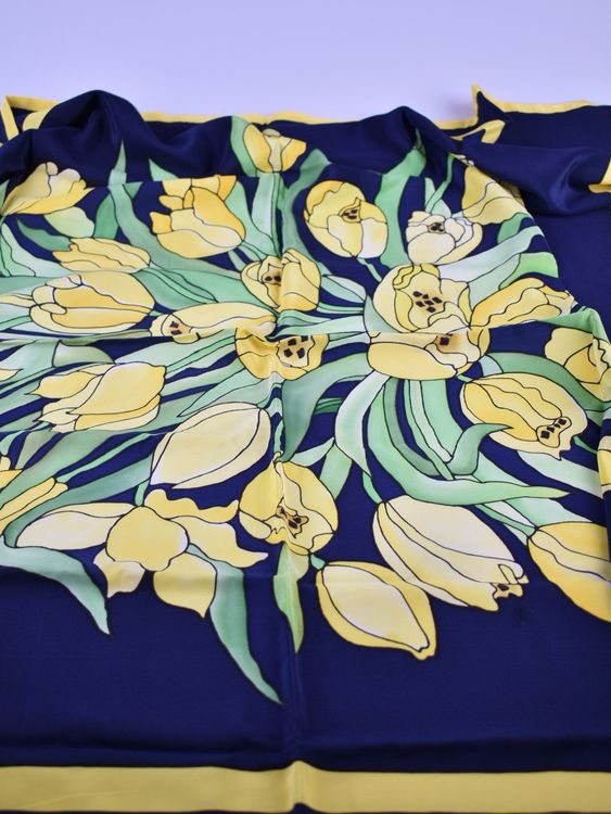 Seidentuch, handbemalt, Unikat, 104 x 104cm - 2ND STORY