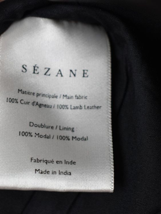 Sézane Lederrock, Gr.42, Lammleder, schwarz