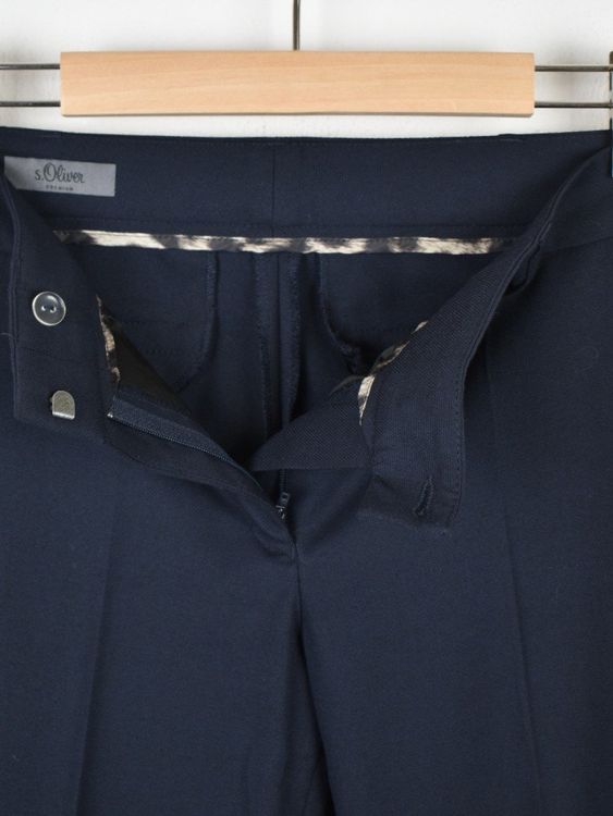 S.Oliver Premium Bundfaltenhose Gr.34, dunkelblau - 2ND STORY