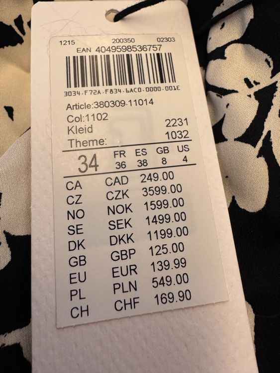 Taifun Blusenkleid, Gr.34, neu mit Etikett, 100% Viskose - Kleid - 2ND STORY