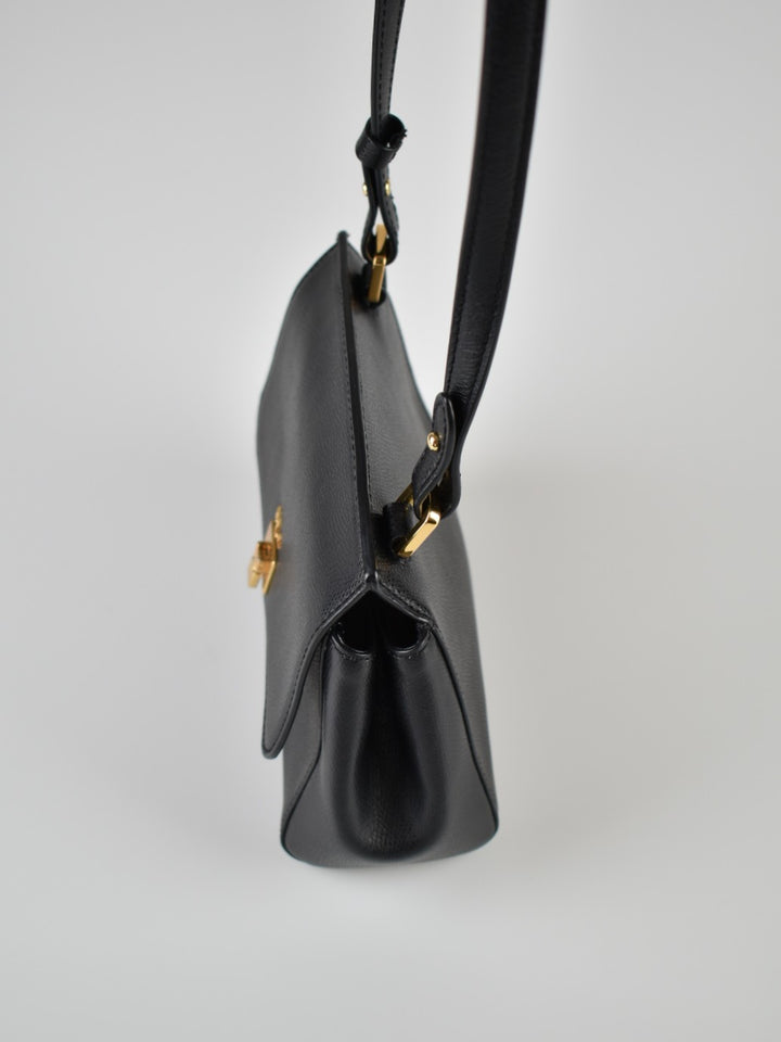 Ralph Lauren Umhängetasche, Leder,schwarz