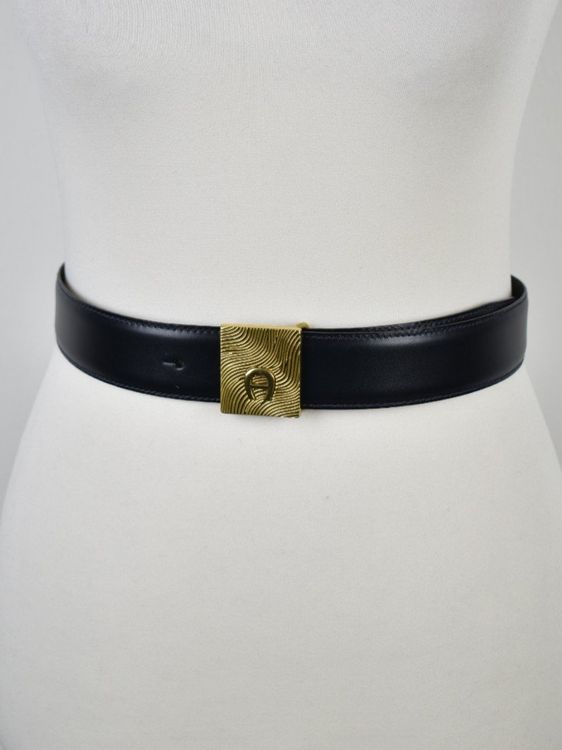 Aigner Ledergürtel, blau, Gr.70, neuwertig
