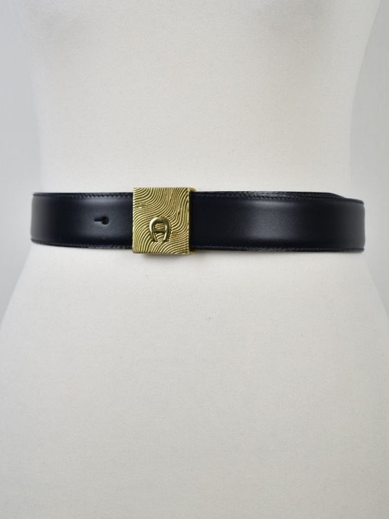 Aigner Ledergürtel, blau, Gr.70, neuwertig