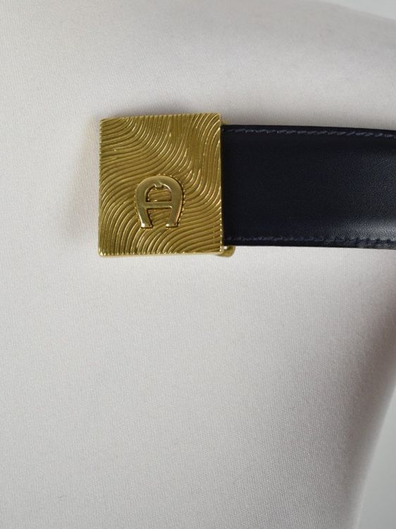 Aigner Ledergürtel, blau, Gr.70, neuwertig