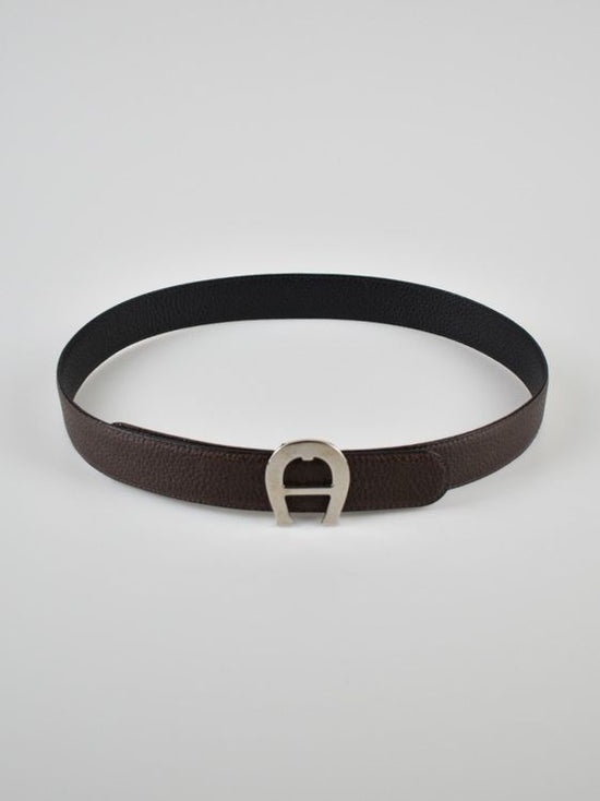 Aigner Ledergürtel, reversible, schwarz/braun, Gr.75