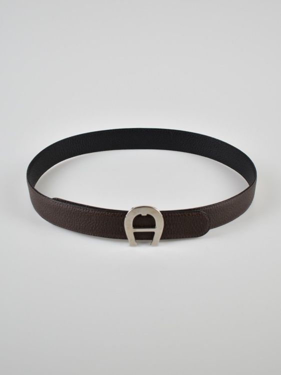 Aigner Ledergürtel, reversible, schwarz/braun, Gr.75