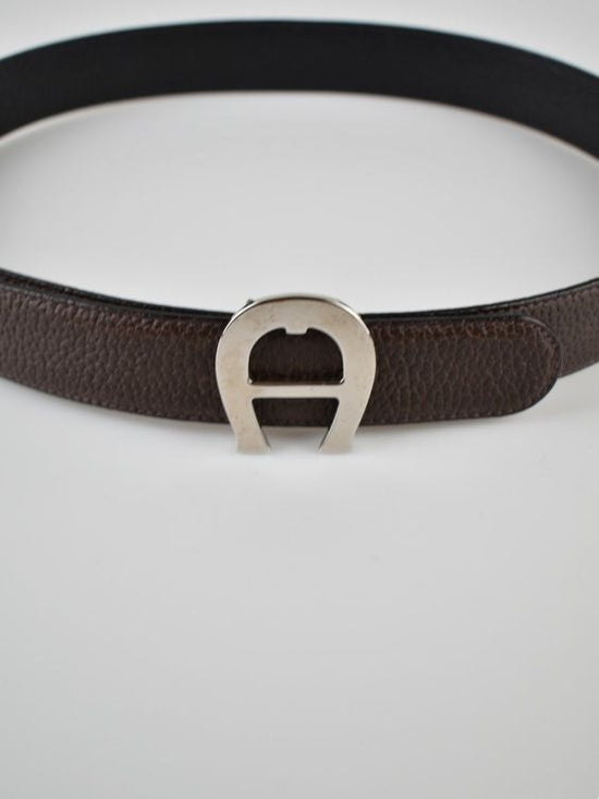 Aigner Ledergürtel, reversible, schwarz/braun, Gr.75