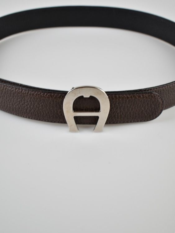 Aigner Ledergürtel, reversible, schwarz/braun, Gr.75