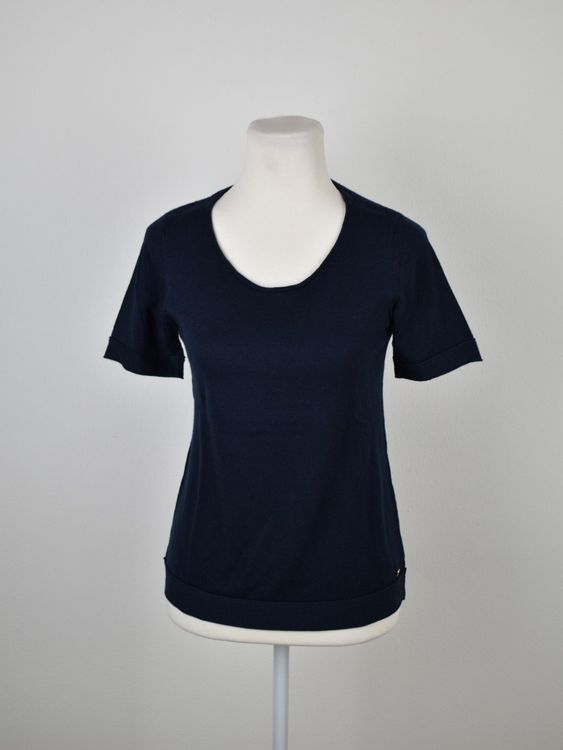 Aigner Strickshirt Gr.34, dunkelblau, Baumwolle & Kaschmir