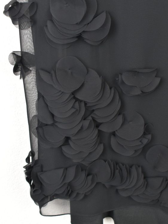 Akris Kleid, Gr.42, schwarz mit Stoffblüten - Kleid - 2ND STORY