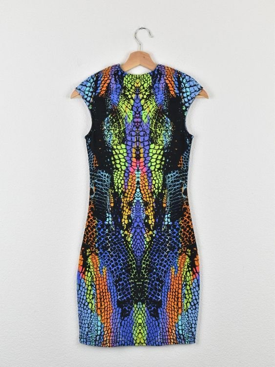 Alexander McQueen Kaleidoscope Crocodile Print Kleid, Gr.XS - Kleid - 2ND STORY