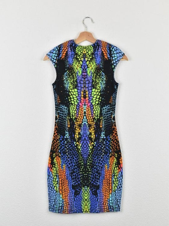 Alexander McQueen Kaleidoscope Crocodile Print Kleid, Gr.XS - Kleid - 2ND STORY