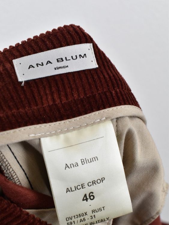 Ana Blum Zürich Manchesterhose, rostbraun, Gr.42 (46) - Hose - 2ND STORY