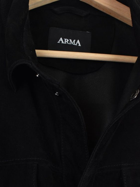 Arma Overshirt, Gr.54, Ziegenleder, schwarz, neuwertig - Lederhemd - 2ND STORY