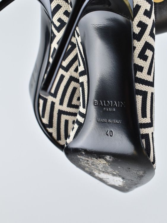 Balmain Raven Monogram Over-Knee-Stiefel, Gr.40, wie neu - stiefel - 2ND STORY