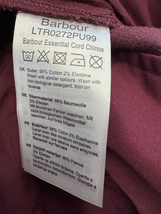 Barbour Manchesterhose / Chino Gr.42, ungetragen - 2ND STORY