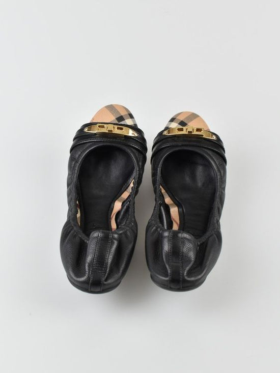 Burberry Ballerina, Gr.39, schwarz, Leder, neuwertig - Ballerina - 2ND STORY