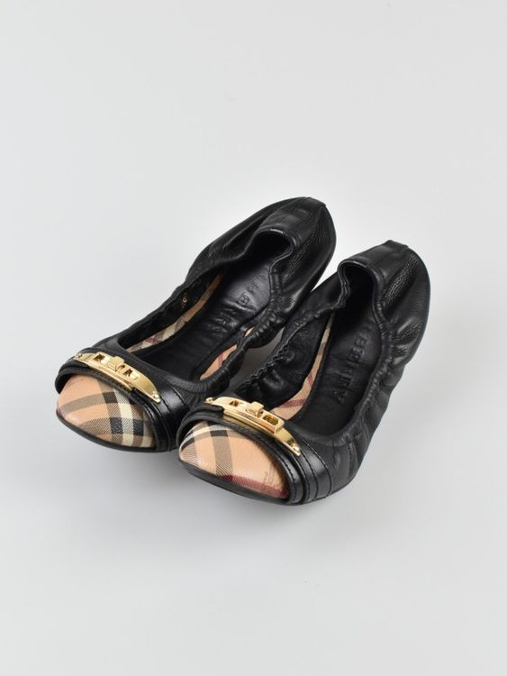 Burberry Ballerina, Gr.39, schwarz, Leder, neuwertig - Ballerina - 2ND STORY