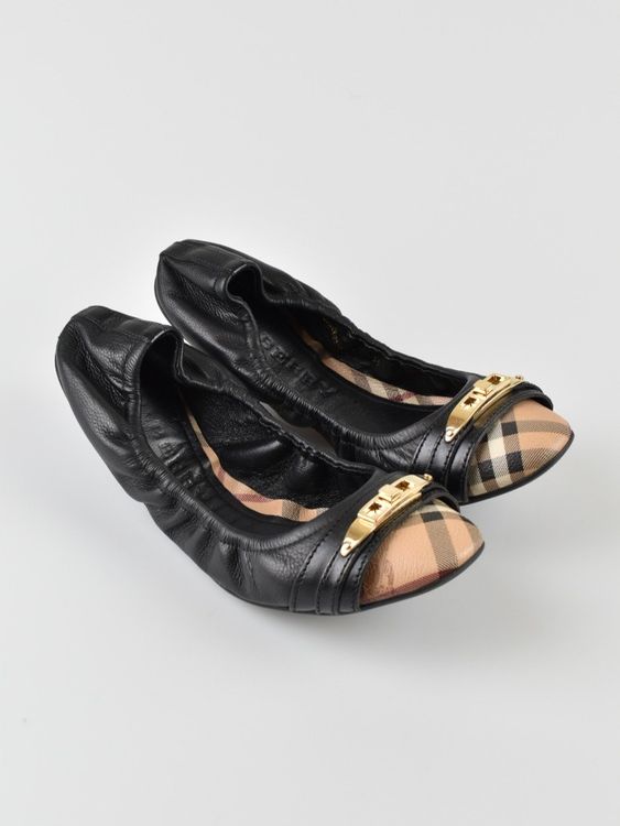 Burberry Ballerina, Gr.39, schwarz, Leder, neuwertig - Ballerina - 2ND STORY