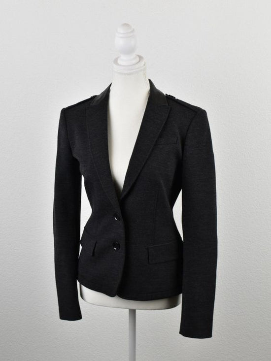 Burberry Brit Blazer, grau mit Lederdetails, Gr.36 - Blazer - 2ND STORY