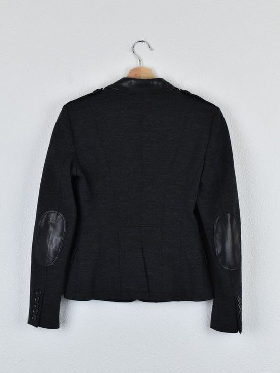 Burberry Brit Blazer, grau mit Lederdetails, Gr.36 - Blazer - 2ND STORY