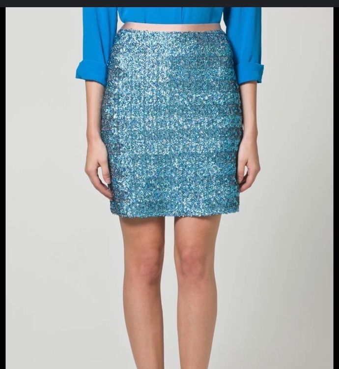 By Malene Birger Pailletten Rock, blau, Gr.34 - 2ND STORY