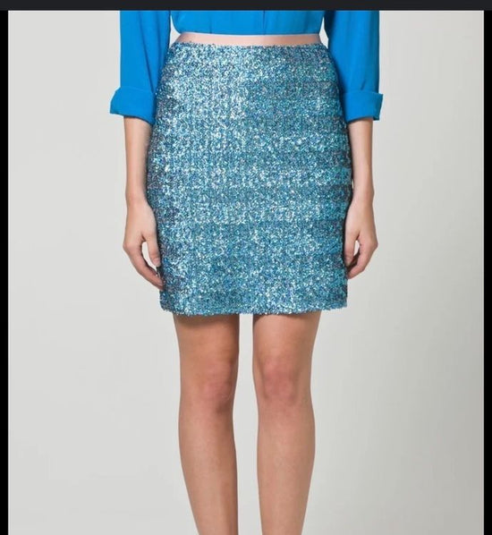 By Malene Birger Pailletten Rock, blau, Gr.34 - 2ND STORY