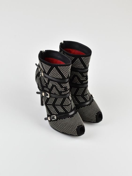 Cesare Paciotti High Heels Peep Toe Stiefeletten, Gr.37 - Stiefeletten - 2ND STORY