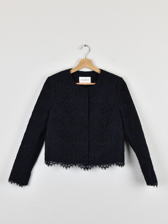 Claudie Pierlot Jacke/Blazer, Gr.36, blau mit Spitze - Jacke - 2ND STORY