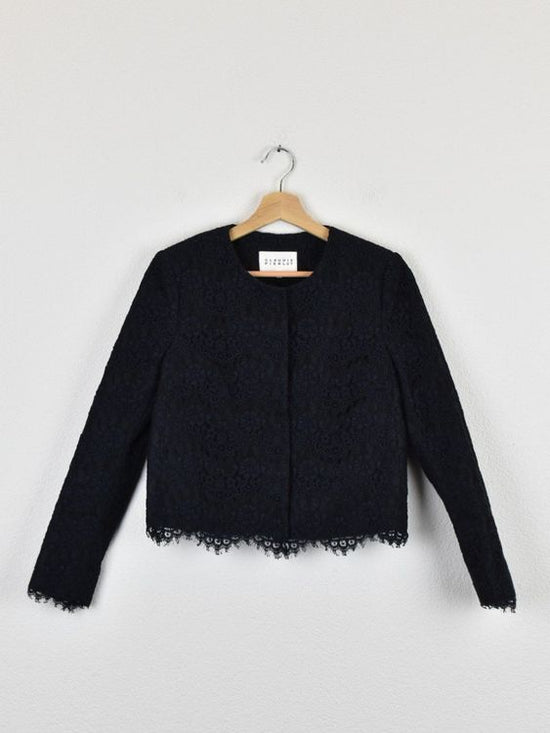 Claudie Pierlot Jacke/Blazer, Gr.36, blau mit Spitze - Jacke - 2ND STORY