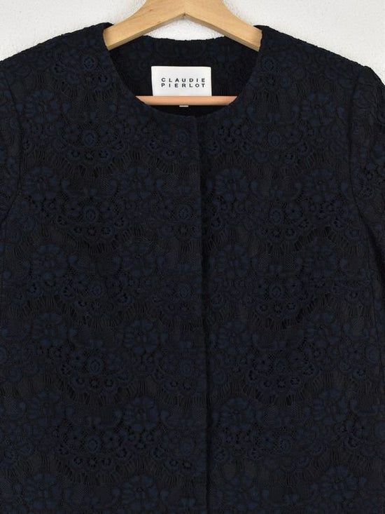 Claudie Pierlot Jacke/Blazer, Gr.36, blau mit Spitze - Jacke - 2ND STORY