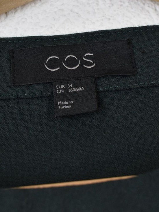 COS Kleid, dunkelgrün, Gr.34/36, 96% Wolle - Kleid - 2ND STORY