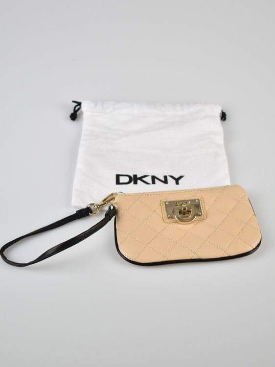 DKNY kleine Handgelenk Tasche / Clutch / Geldbörse, Leder