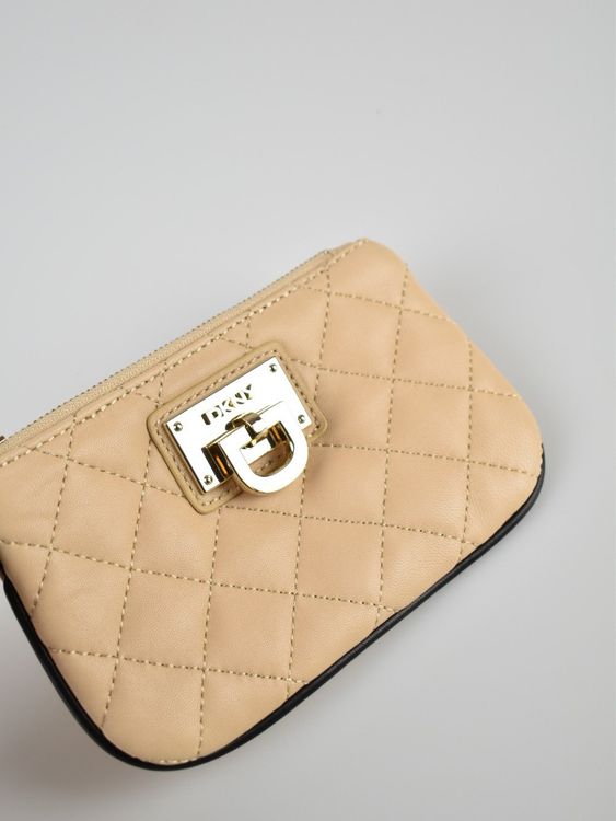 DKNY kleine Handgelenk Tasche / Clutch / Geldbörse, Leder